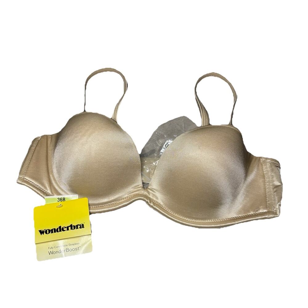 Wonderbra Fully Convertible Strapless Wonder Boost Size 36B NEW Nude